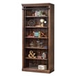 Pemberly Row 8' Tall Brown Ladder Bookshelf Wall with Storage Organizer Display