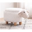 Pemberly Row Set of 2 The Sheep Fabric Storage Ottoman/Stool in White/Natural