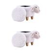 Pemberly Row Set of 2 The Sheep Fabric Storage Ottoman/Stool in White/Natural