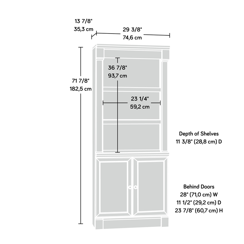 Pemberly Row Set of 3 Executive Desk & Bookcase & Lateral File Cabinet