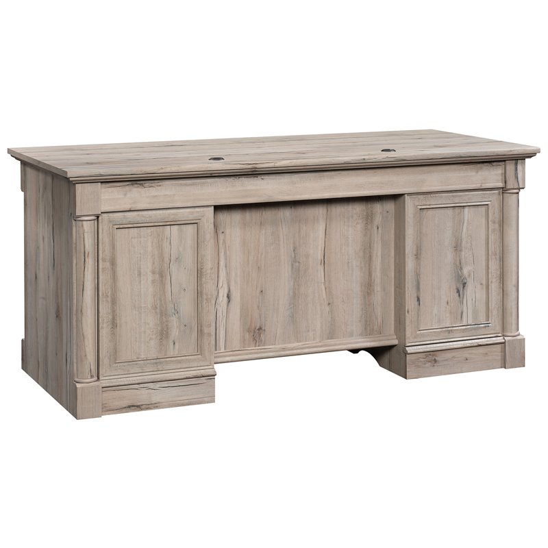 Pemberly Row Set of 3 Split Oak Bookcase & Lateral File Cabinet & Executive Desk