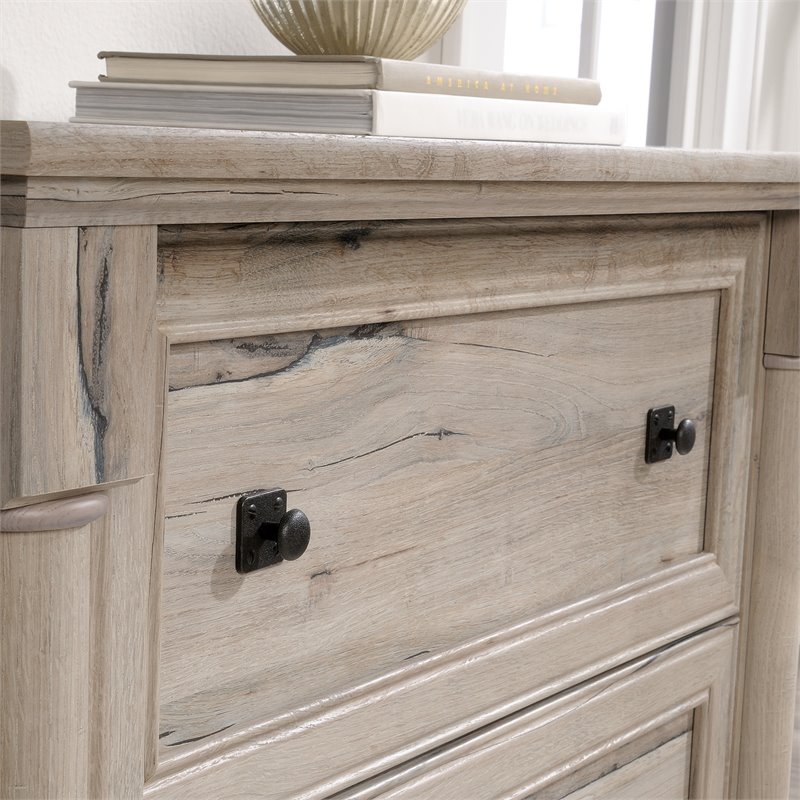 Pemberly Row Set of 3 Split Oak Bookcase & Lateral File Cabinet & Executive Desk