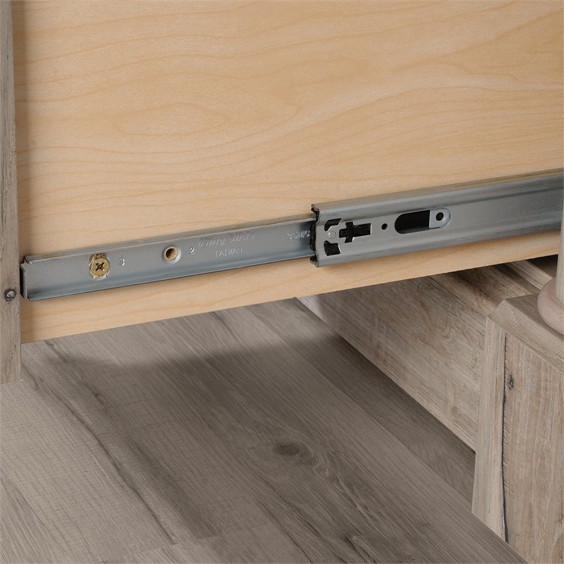 Pemberly Row Set of 2 Wood 3-Shelf Bookcase & Computer Desk in Split Oak