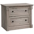 Pemberly Row Set of 2 Wood Lateral File Cabinet & Computer Desk in Split Oak