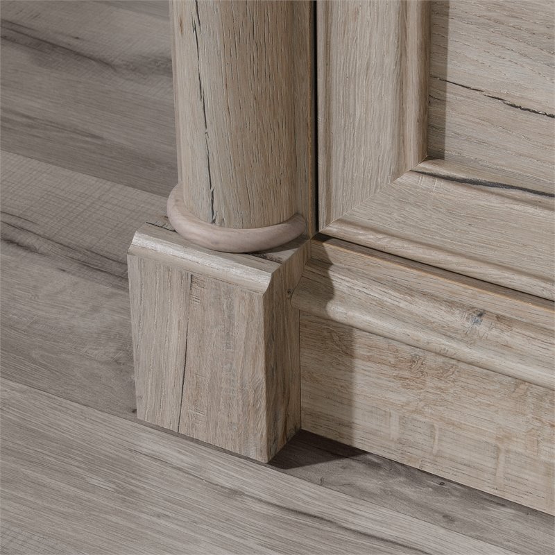 Pemberly Row Set of 2 Wood Lateral File Cabinet & Computer Desk in Split Oak