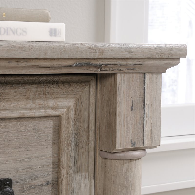 Pemberly Row Set of 2 Wood Lateral File Cabinet & Computer Desk in Split Oak