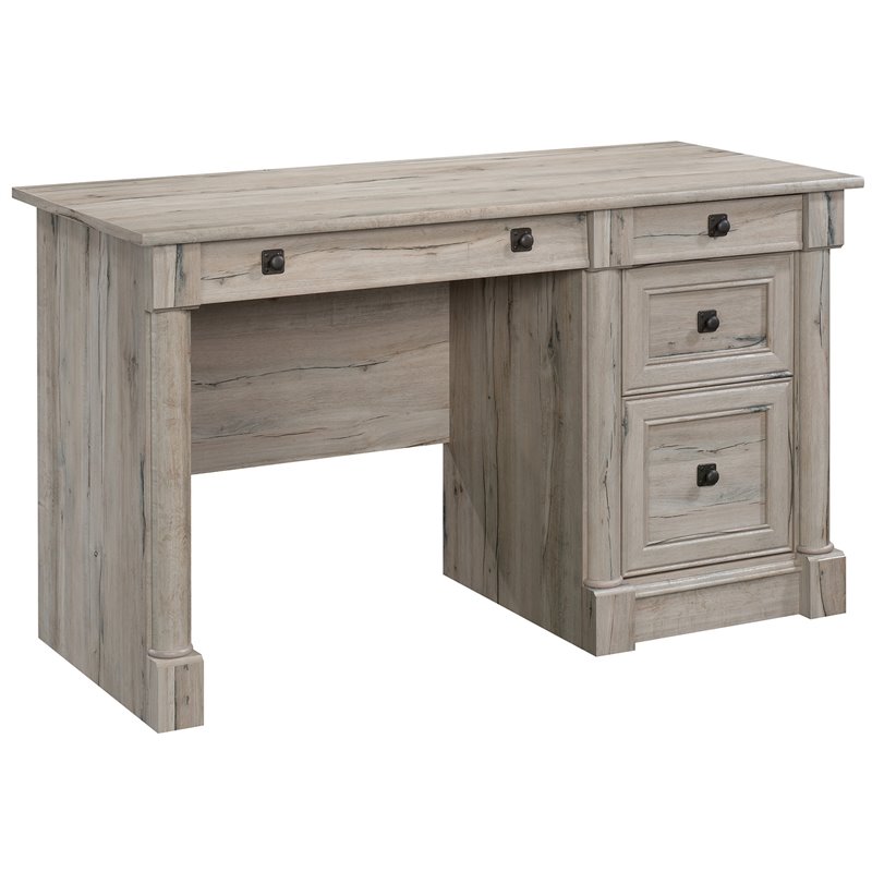 Pemberly Row Set of 2 Wood Lateral File Cabinet & Computer Desk in Split Oak