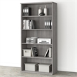 Pemberly Row Set of 2 5-Shelf Bookcase & L-Shaped Desk with Mobile File Cabinet