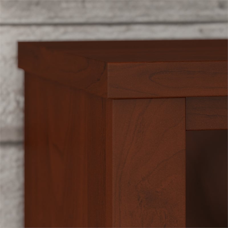 Pemberly Row Set of 2 Wood 5-Shelf Bookcase & L-Shaped Desk with Drawers