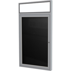 Pemberly Row 36&quotx24&quot 1-Dr Silver Aluminum Headliner Fabric Letterboard Black