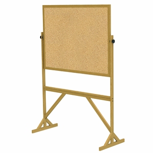 Pemberly Row Wood 3' H x 4' W Reversible Magnetic Whiteboard in Natural