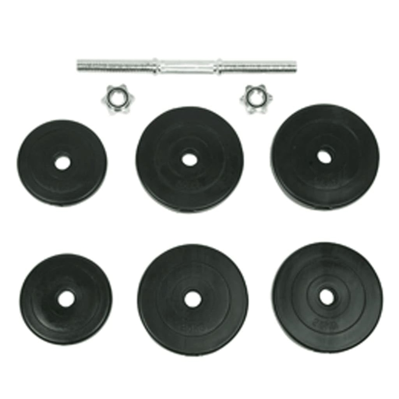 Pemberly Row 9 Piece Dumbbell Set in Black with Star-shaped Screw Collars