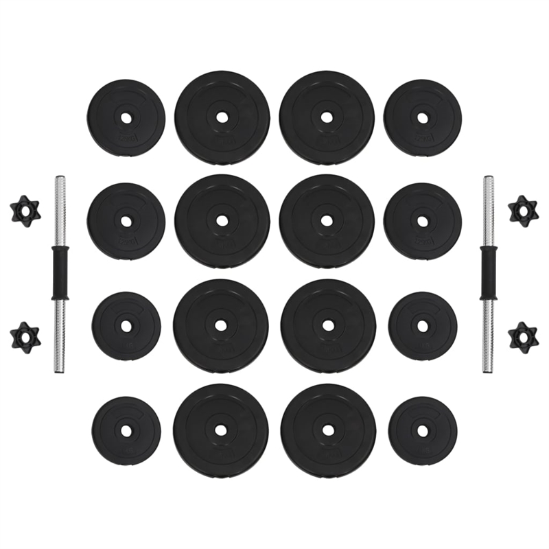 Pemberly Row Ergonomic Dumbbells in Black with 4 Star Locks (Set of 2)
