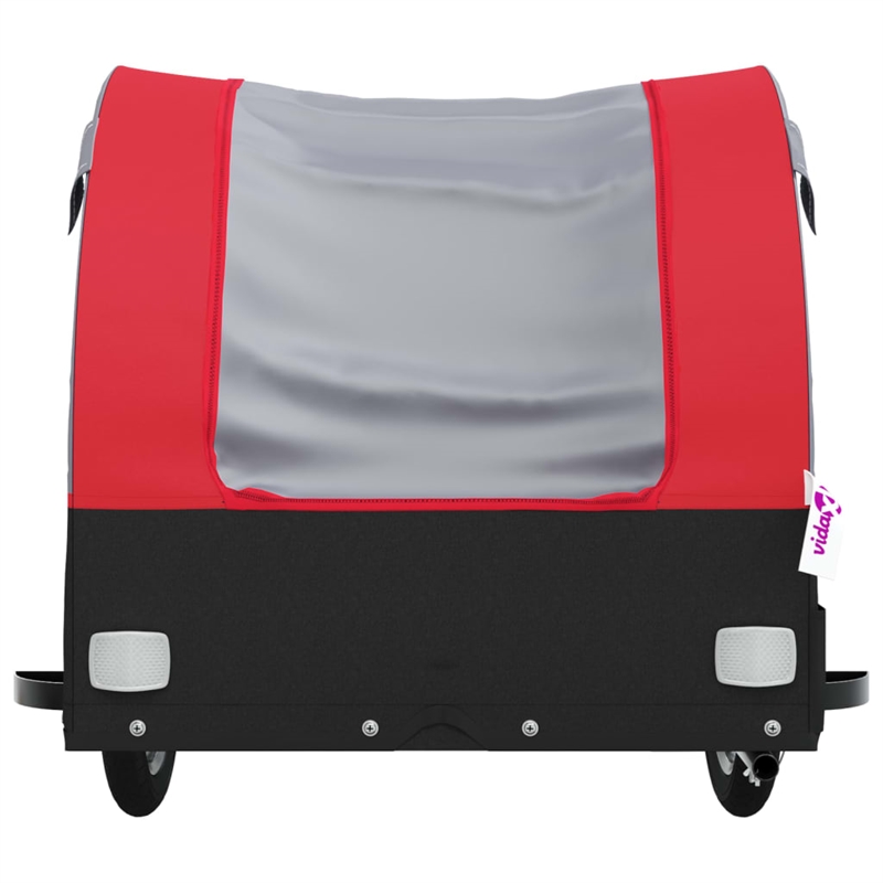 Pemberly Row Sturdy 99.2 lb Iron Bike Trailer in Black and Red