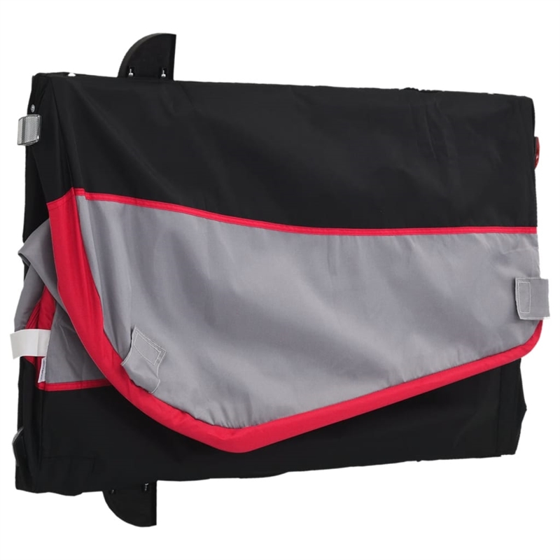Pemberly Row Sturdy 99.2 lb Iron Bike Trailer in Black and Red