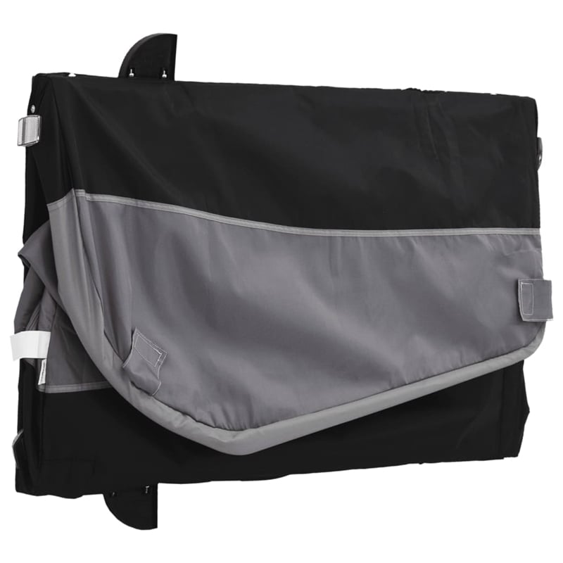 Pemberly Row Sturdy 99.2 lb Iron Bike Trailer in Black and Gray