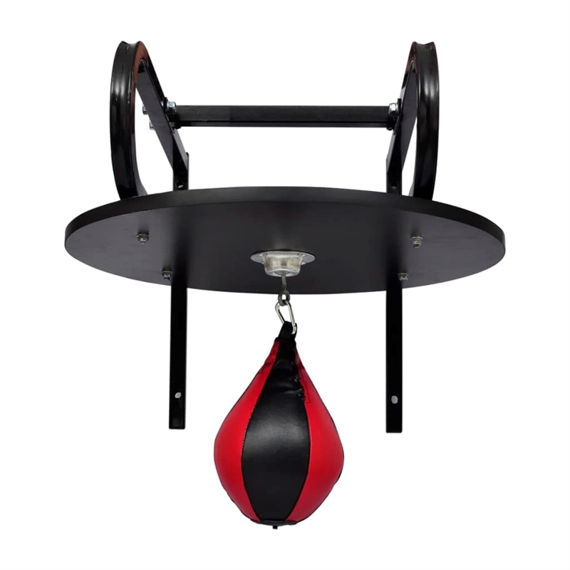 Pemberly Row Speed Ball Platform Set Bracket with Swivel Punch Bag in Black