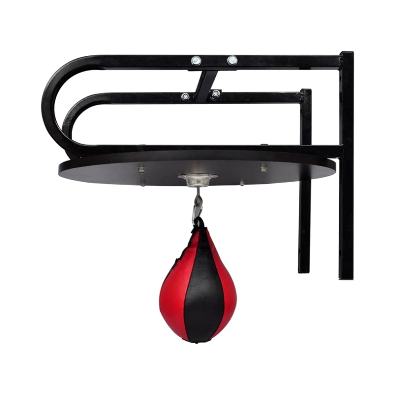 Pemberly Row Speed Ball Platform Set Bracket with Swivel Punch Bag in Black