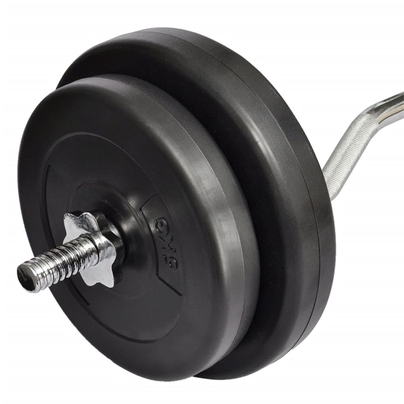 Pemberly Row Curl Bar with 4 Plates Set in Black with Star-shaped Screw Collars