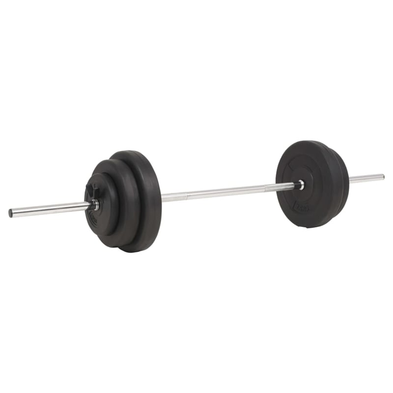 Pemberly Row Versatile 66.1lbs Barbell Set in Black - Spring Locks Included