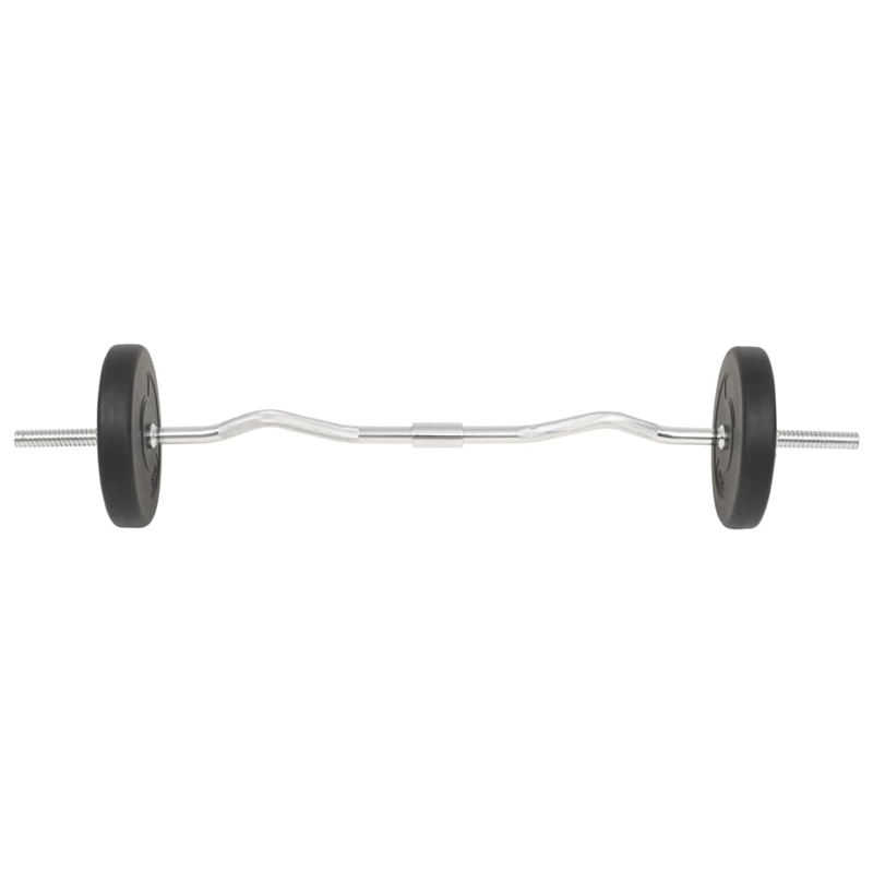 Pemberley Row Cement Steel Black Barbell Dumbbell Set 66.1lb