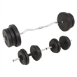 Pemberly Row Versatile 132.3lbs Barbell and Dumbbell Set in Black