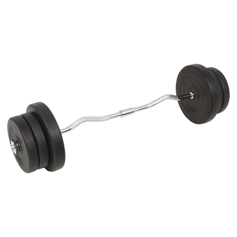 Pemberly Row Versatile 132.3lbs Barbell and Dumbbell Set in Black