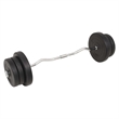 Pemberly Row Versatile 132.3lbs Barbell and Dumbbell Set in Black