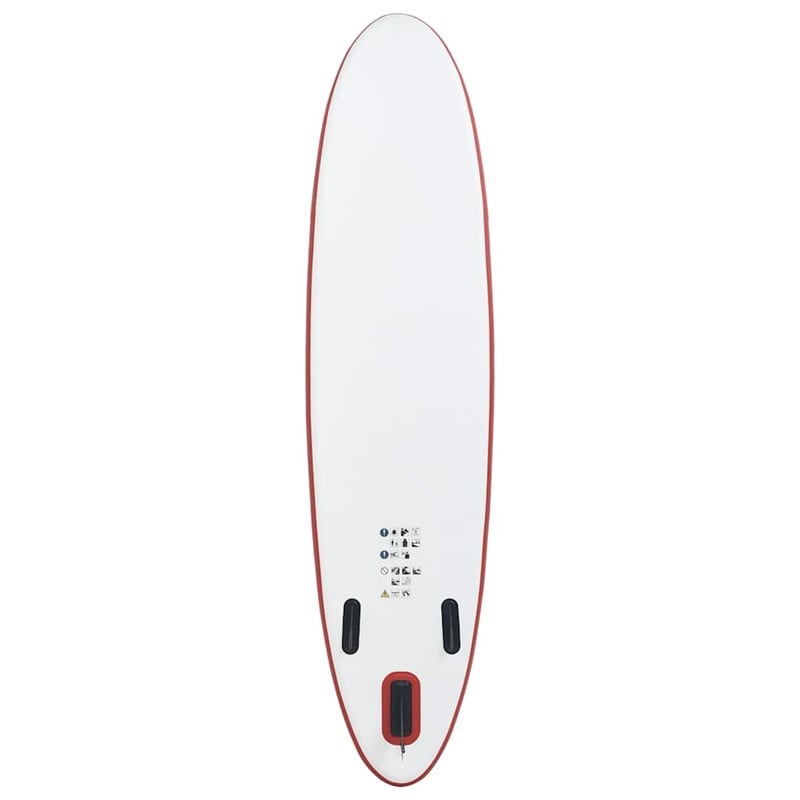 Pemberly Row Inflatable Stand Up Paddle Board Set in Red and White