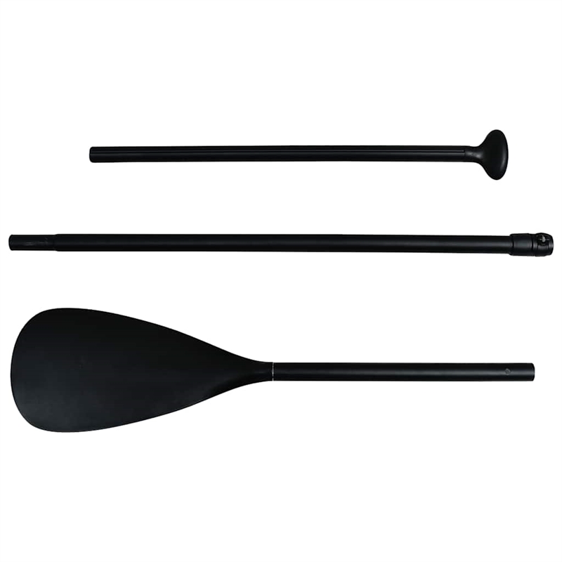 Pemberly Row Inflatable Stand Up Paddleboard Set in Black and White