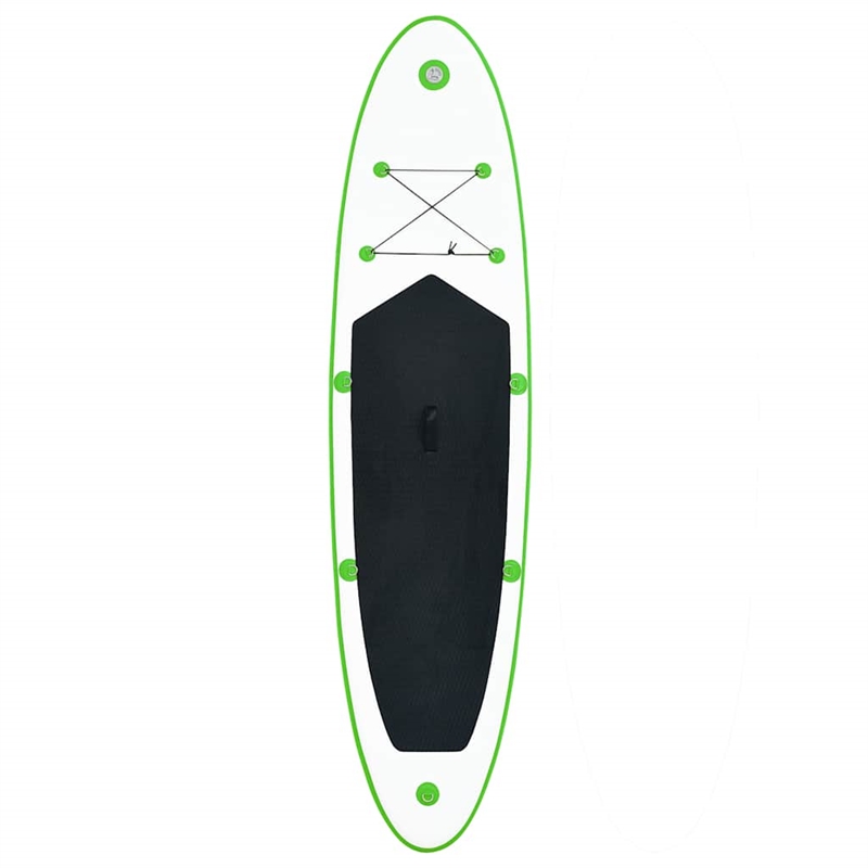 Pemberly Row Inflatable Stand Up Paddleboard Set in Green and White