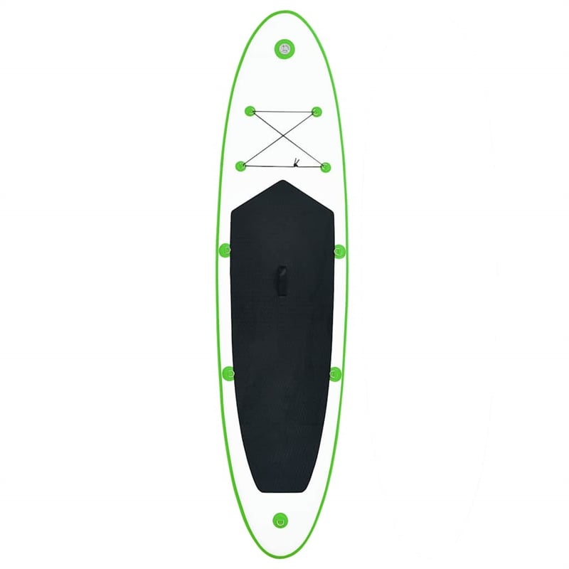 Pemberly Row Inflatable Stand Up Paddleboard Set in Green and White