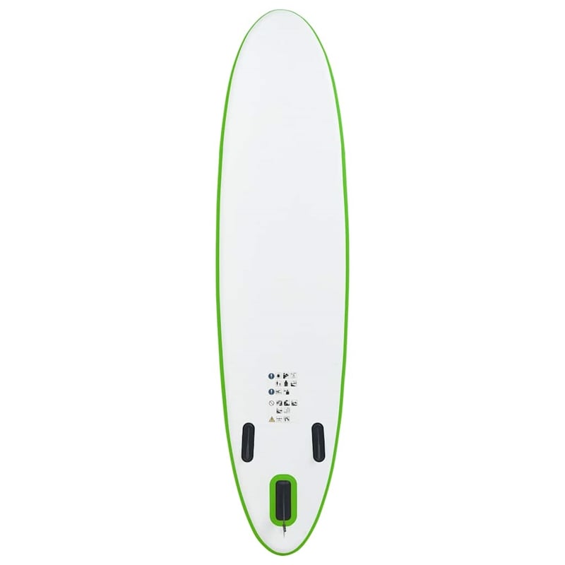Pemberly Row Inflatable Stand Up Paddleboard Set in Green and White