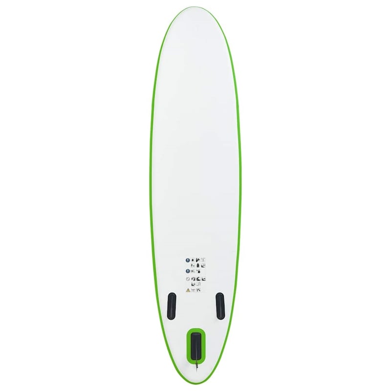 Pemberly Row Inflatable Stand Up Paddleboard Set in Green and White