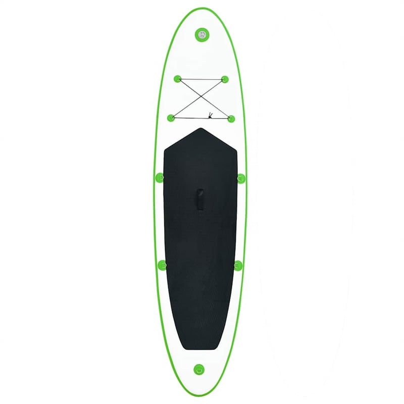 Pemberly Row Inflatable Stand Up Paddleboard Set in Green and White