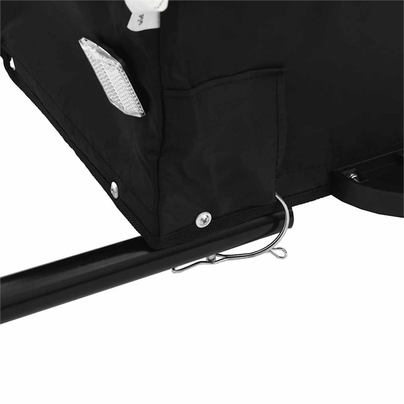 Pemberly Row Sturdy 99.2 lb Iron Bike Trailer in Black and Orange