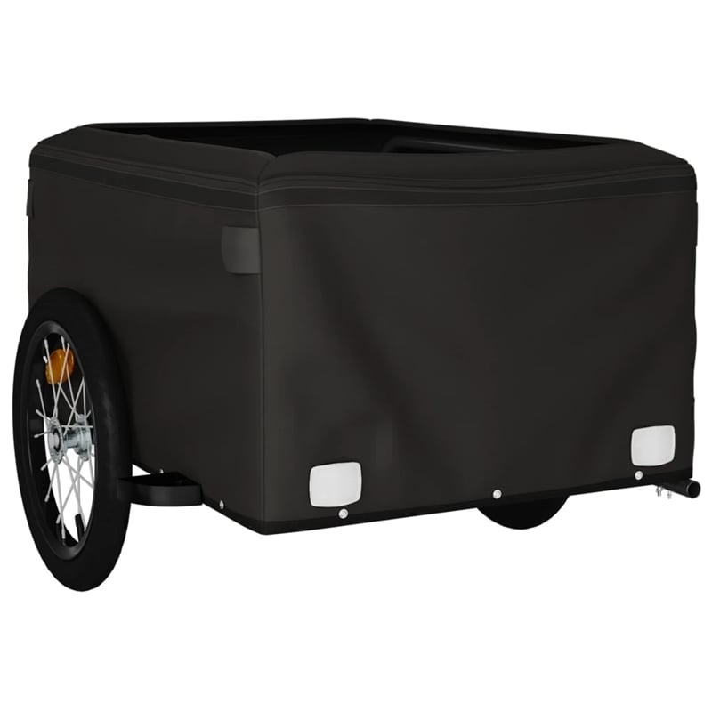Pemberly Row Sturdy 99.2 lb Iron Bike Trailer in Black and Red