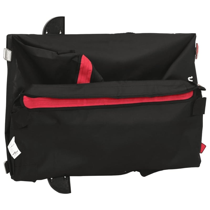 Pemberly Row Sturdy 99.2 lb Iron Bike Trailer in Black and Red