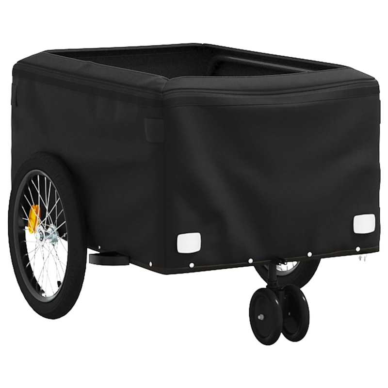 Pemberly Row Sturdy 66.1 lb Iron Bike Trailer in Black and Red