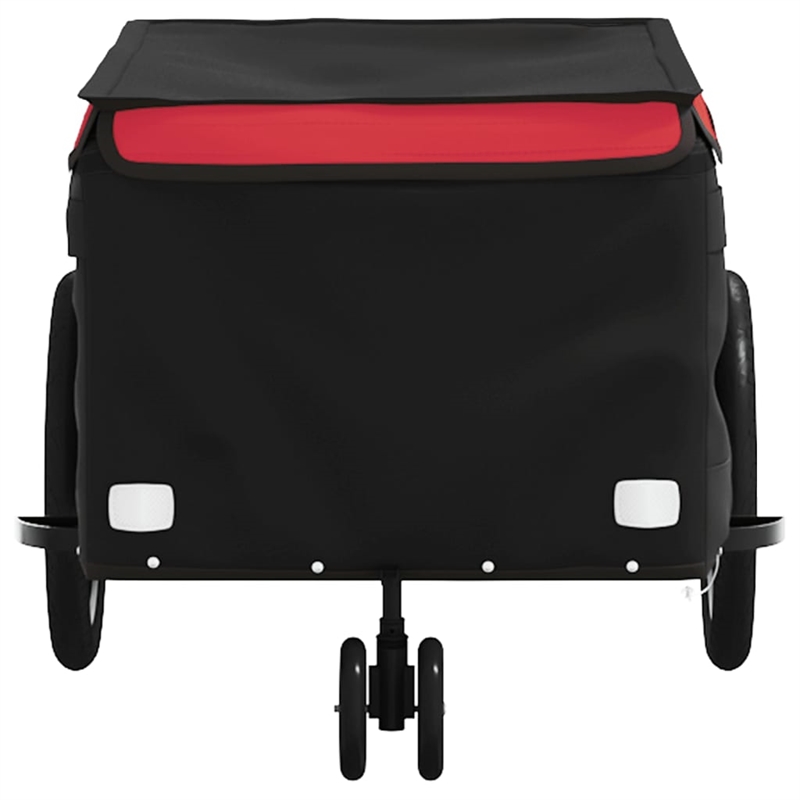 Pemberly Row Sturdy 66.1 lb Iron Bike Trailer in Black and Red