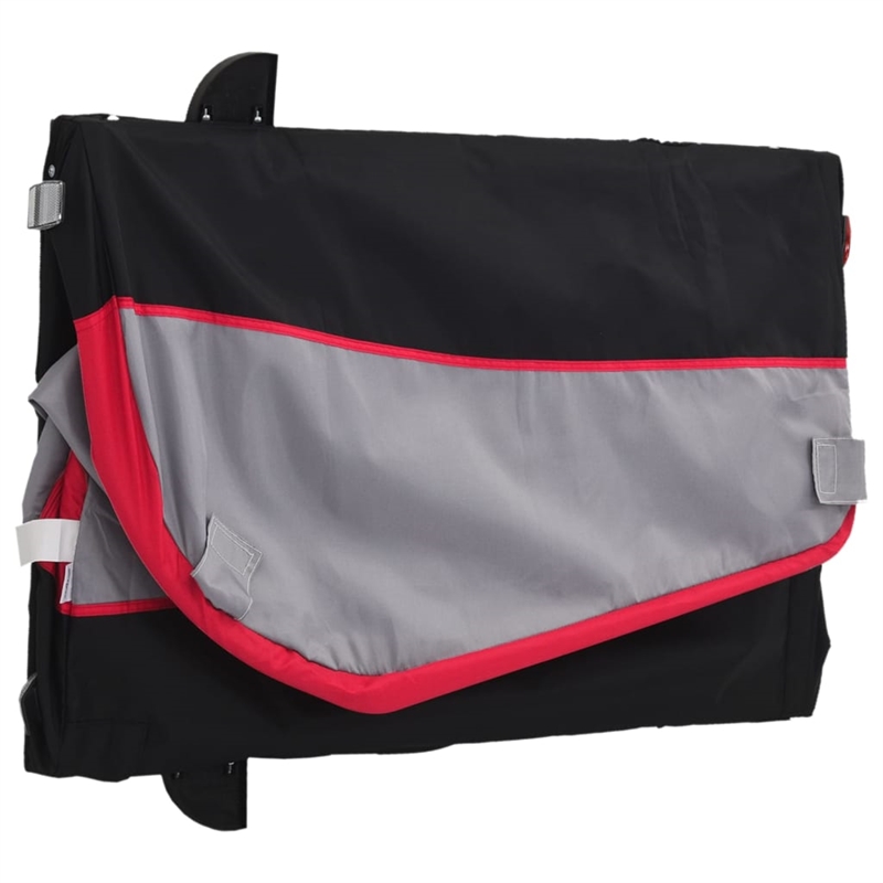 Pemberly Row Sturdy 99.2 lb Iron Bike Trailer in Black and Red