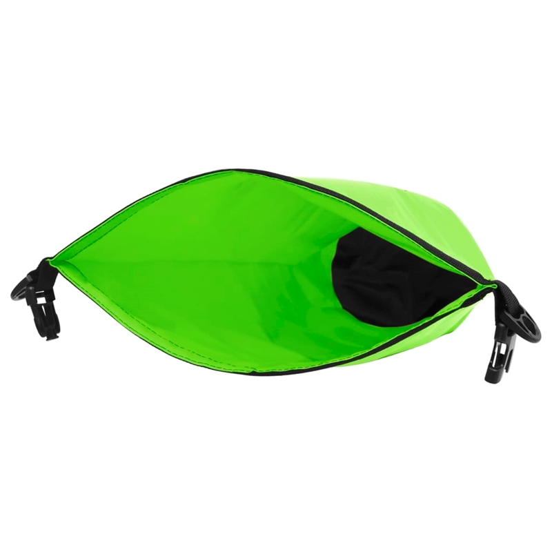 Pemberly Row Lightweight and Durable 5.3 gal PVC Dry Bag with Zipper in Green
