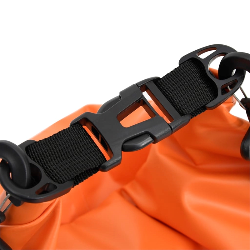 Pemberly Row Lightweight and Durable 5.3 gal PVC Dry Bag with Zipper in Orange