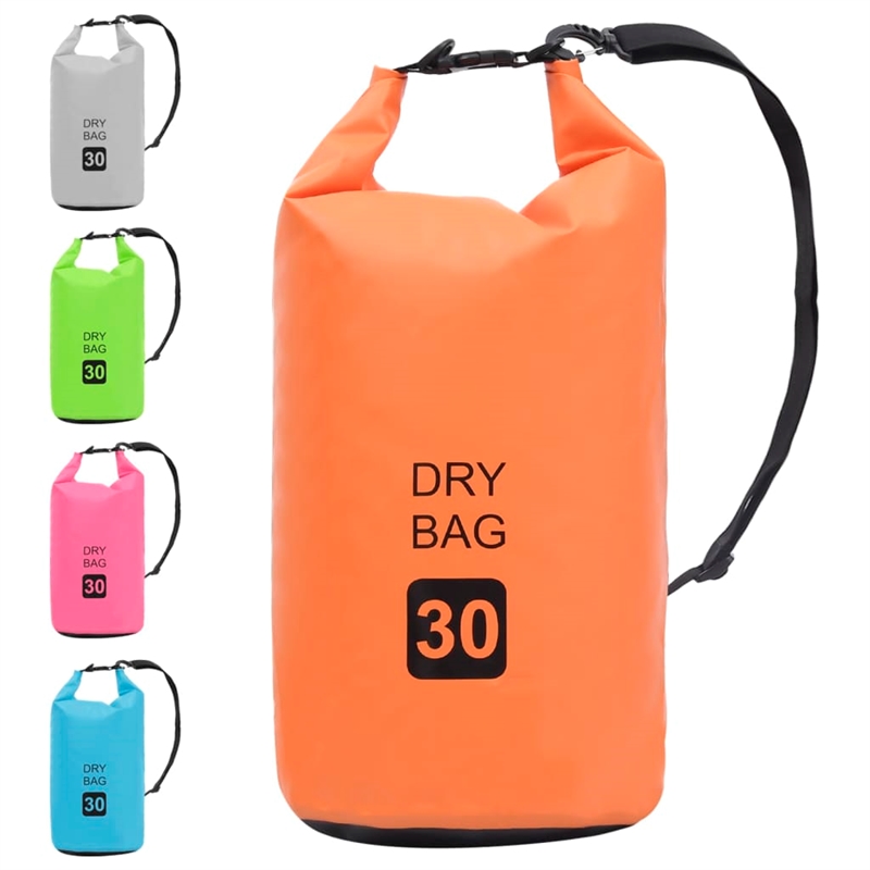 Pemberly Row Lightweight and Durable 7.9 gal PVC Dry Bag in Orange