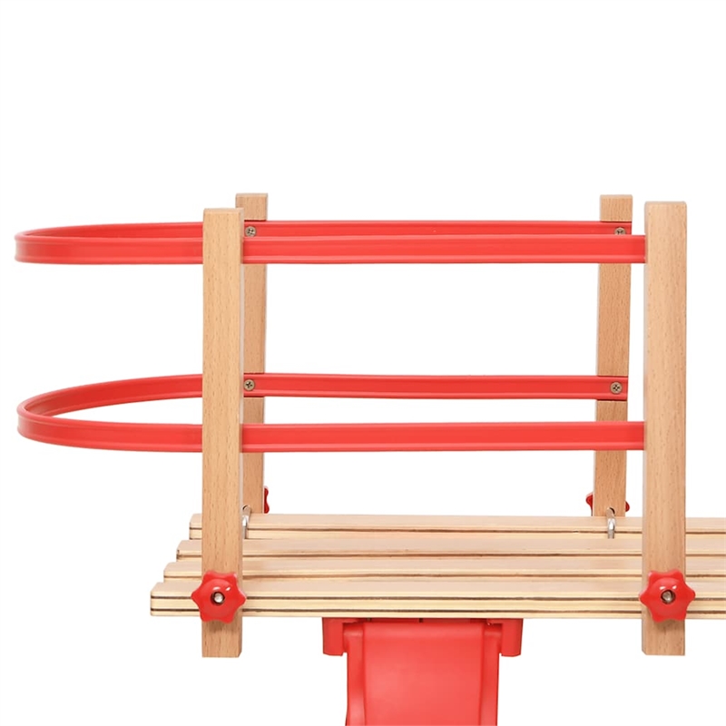 Pemberly Row Contemporary Plywood Backrest for Sledge in Red