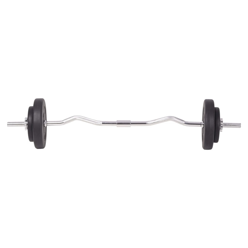 Pemberly Row Versatile 198.4lbs Barbell and Dumbbell Set in Black