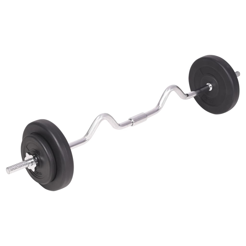 Pemberly Row Versatile 198.4lbs Barbell and Dumbbell Set in Black