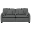 Pemberly Row Contemporary Modular Sofa with Cushions in Dark Gray