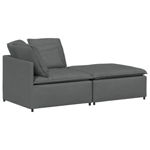 Pemberly Row Contemporary Modular Oversized Sofa in Dark Gray Fabric