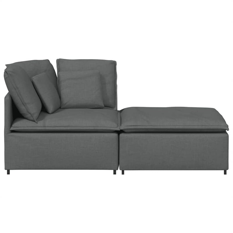 Pemberly Row Contemporary Modular Oversized Sofa in Dark Gray Fabric